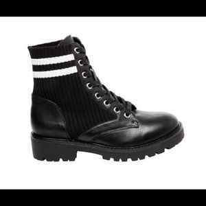 steve madden hills knit combat booties